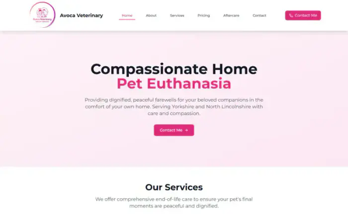 Avoca Vets website preview