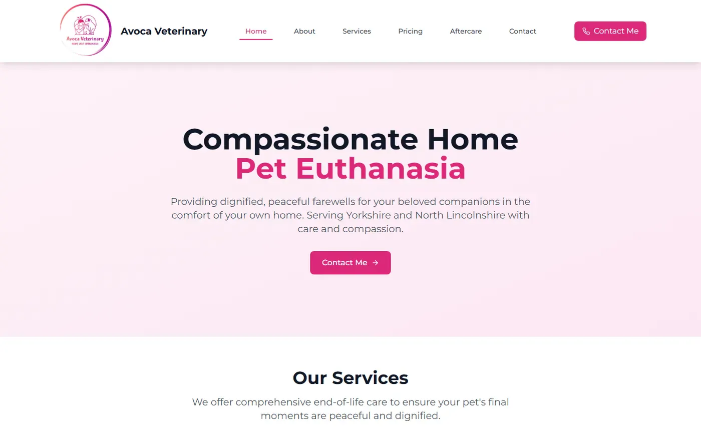 Avoca Vets website preview