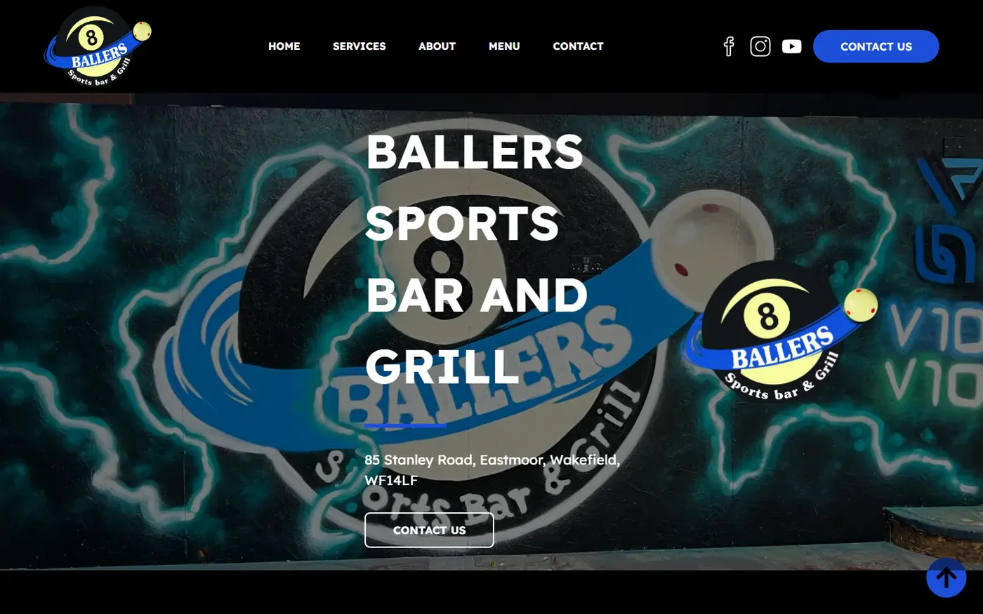 Ballers Sports Bar website preview