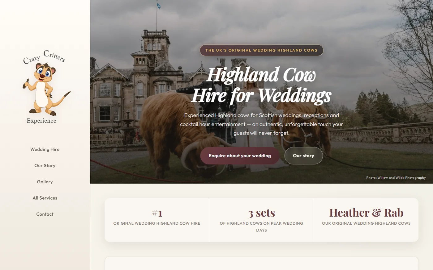 Crazy Critters Highland cow hire